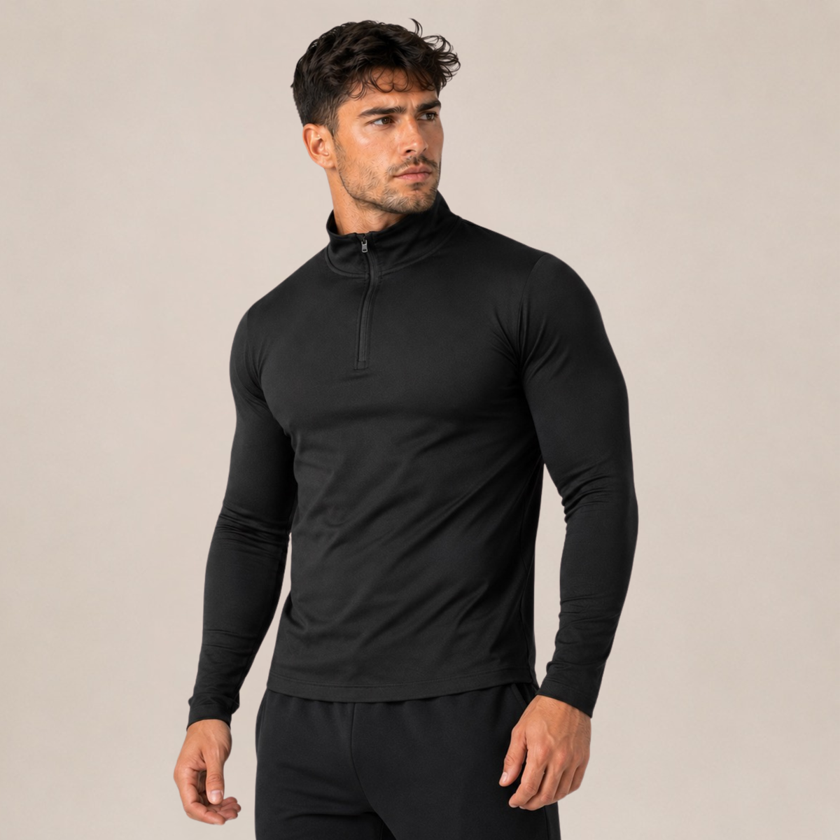 Sudadera Ajustada con Cremallera de Cuarto