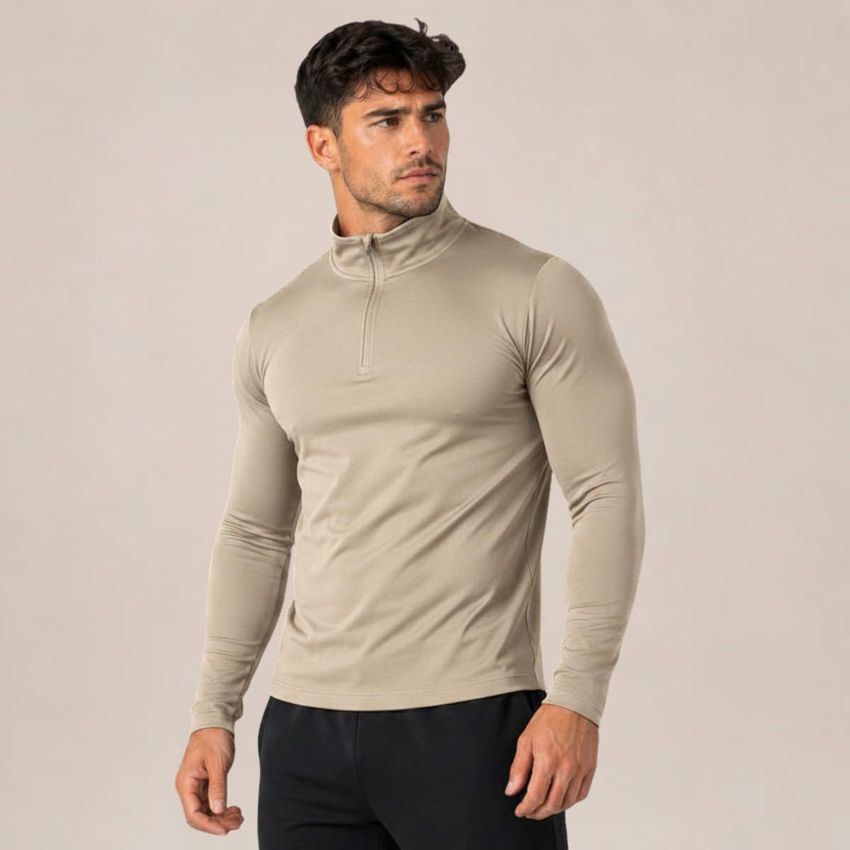 Sudadera Ajustada con Cremallera de Cuarto