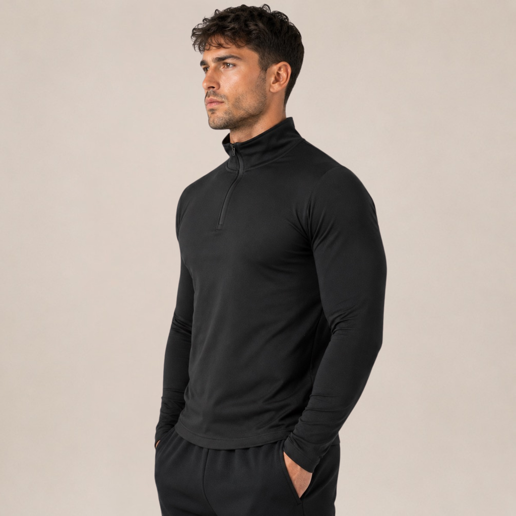 Sudadera Ajustada con Cremallera de Cuarto