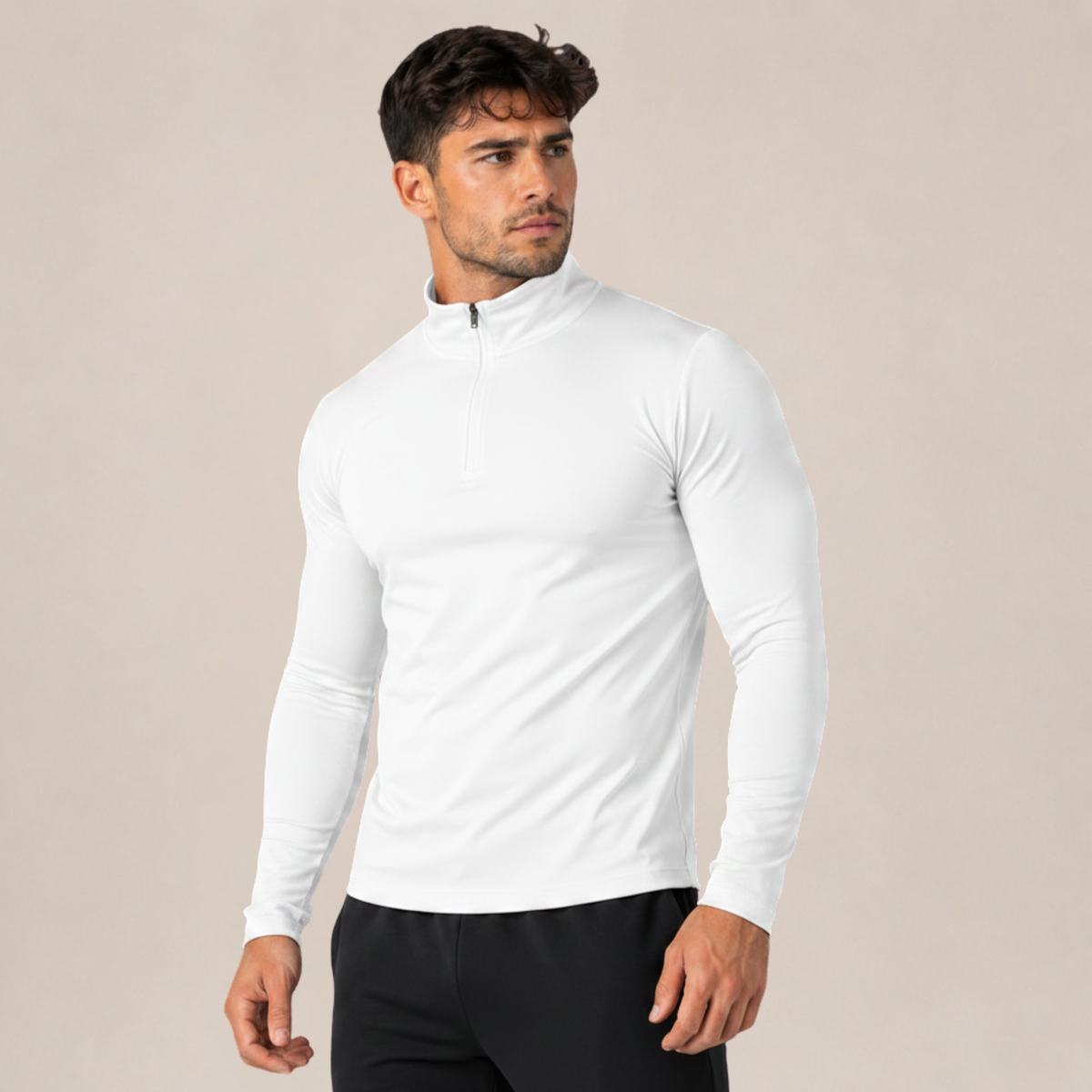 Sudadera Ajustada con Cremallera de Cuarto