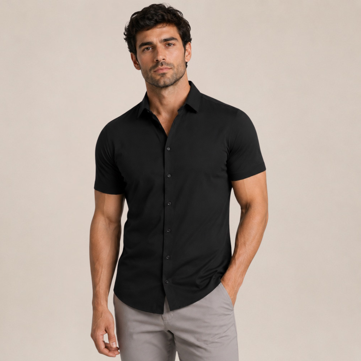 La camisa de cuello abotonado clásico