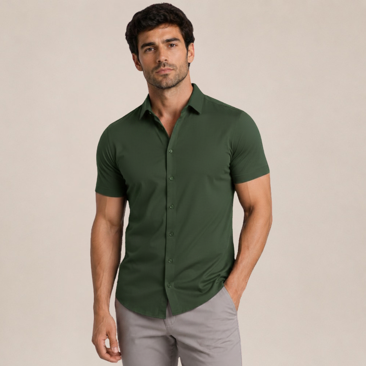 La camisa de cuello abotonado clásico