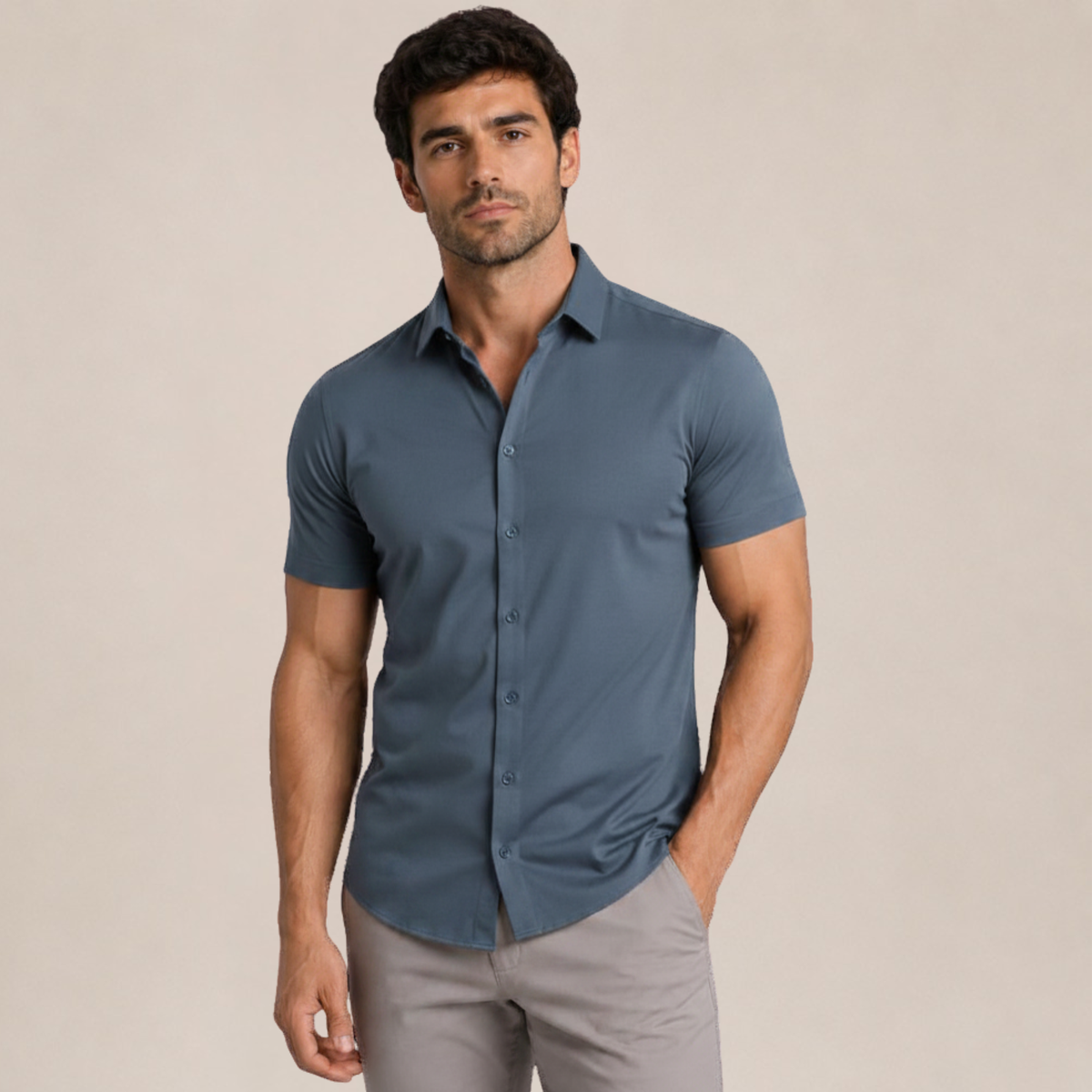 La camisa de cuello abotonado clásico