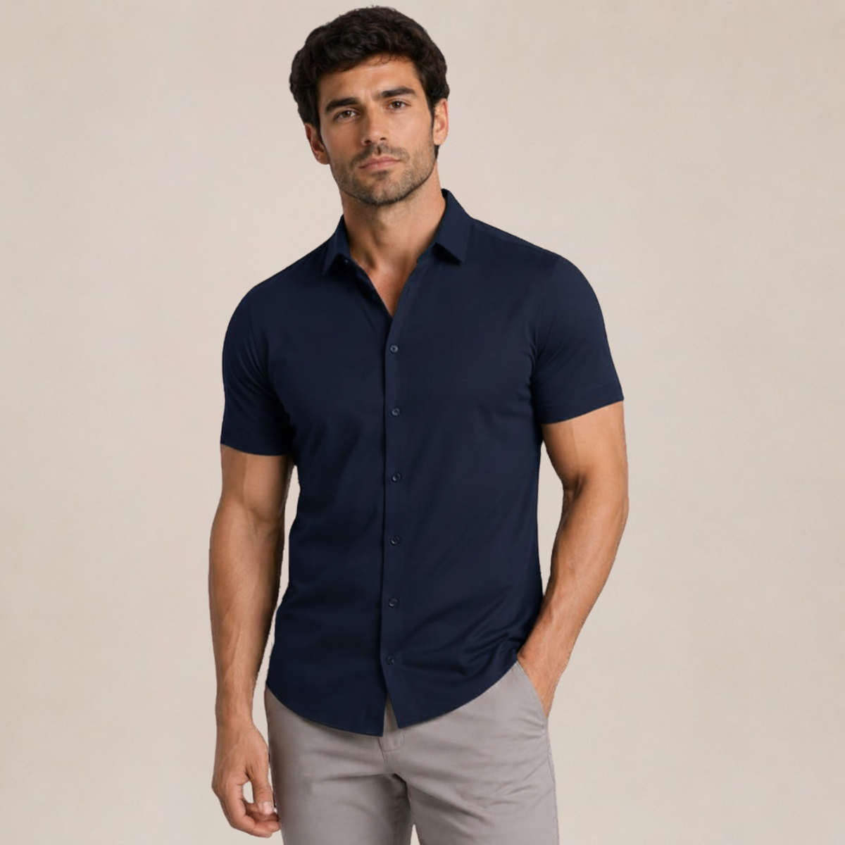 La camisa de cuello abotonado clásico