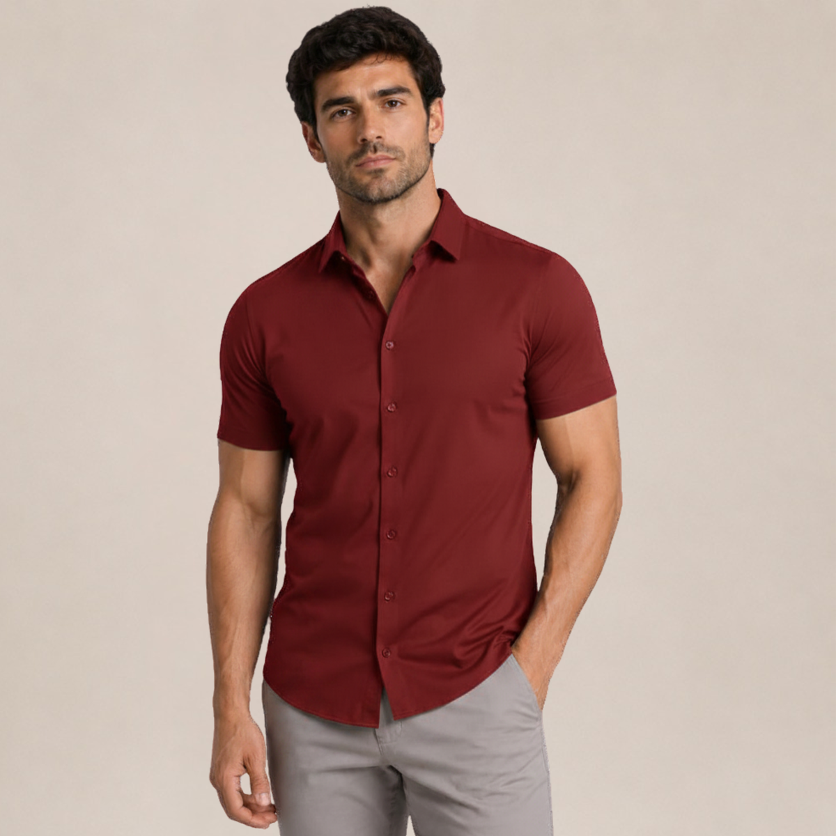 La camisa de cuello abotonado clásico