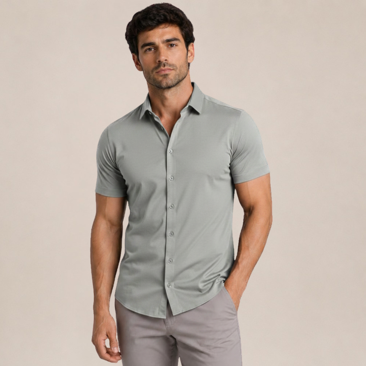 La camisa de cuello abotonado clásico