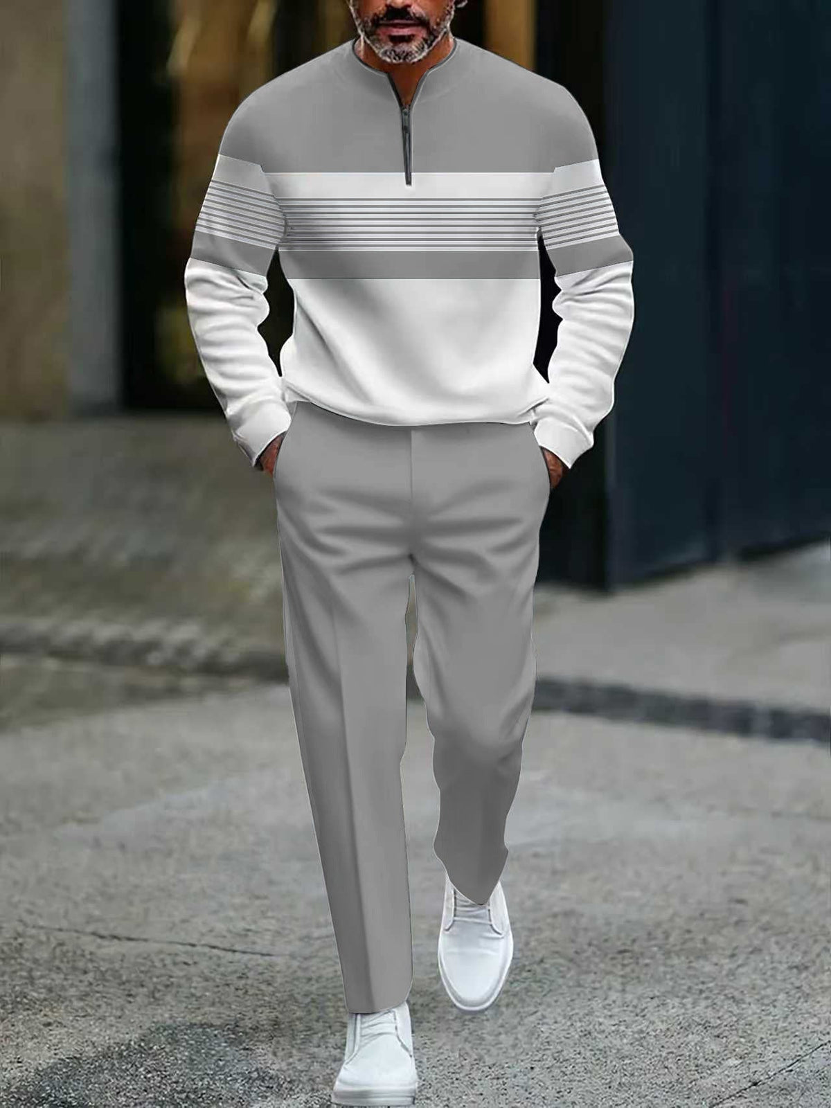 Conjunto para hombre con estampado gráfico: jersey y pantalón