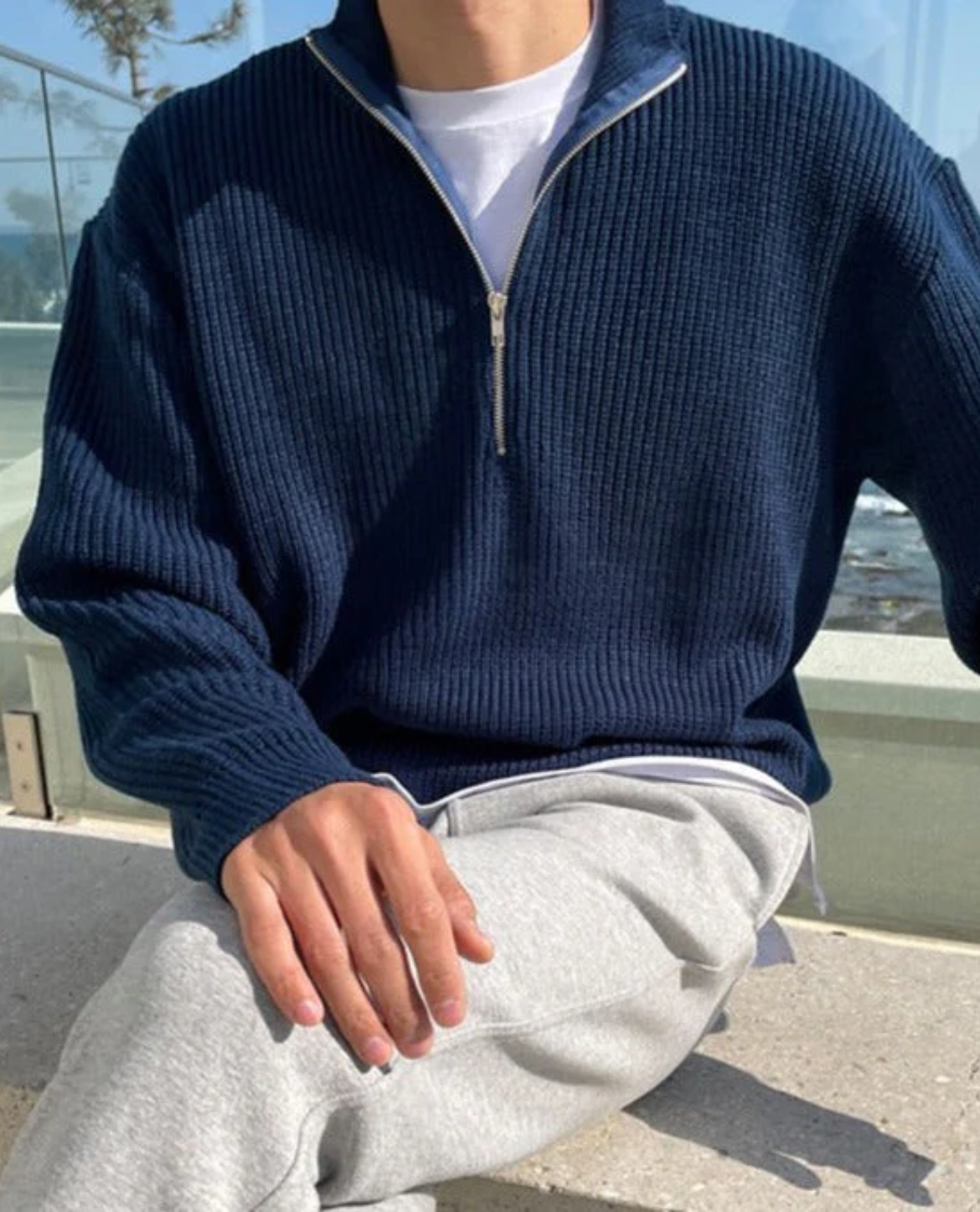 Jersey Cuello Alto con Cremallera