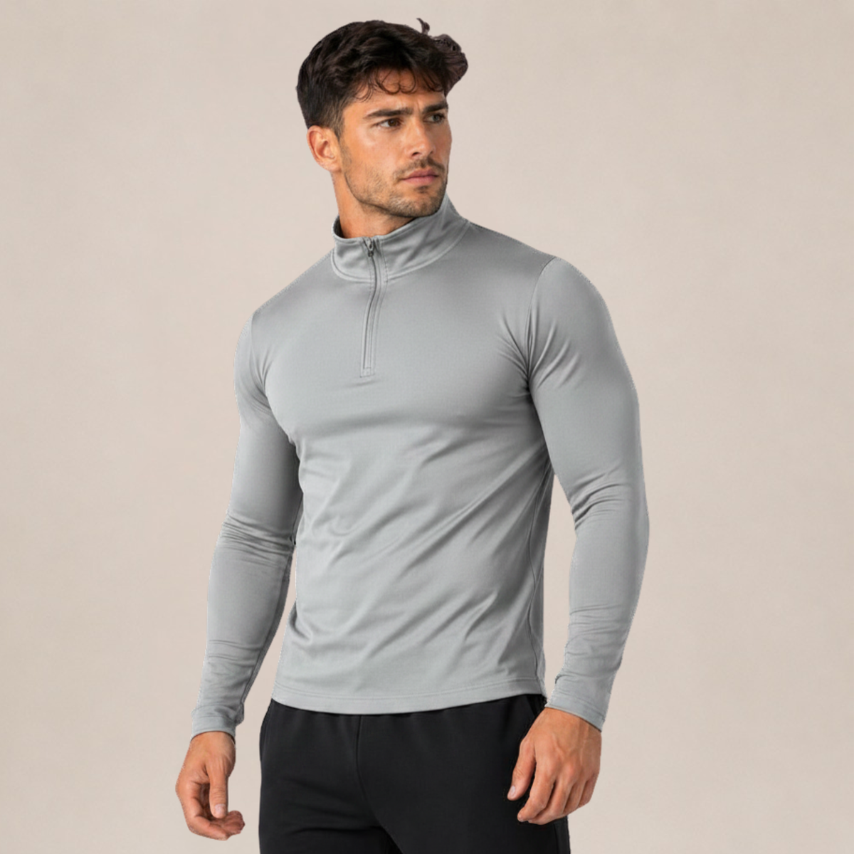 Sudadera Ajustada con Cremallera de Cuarto