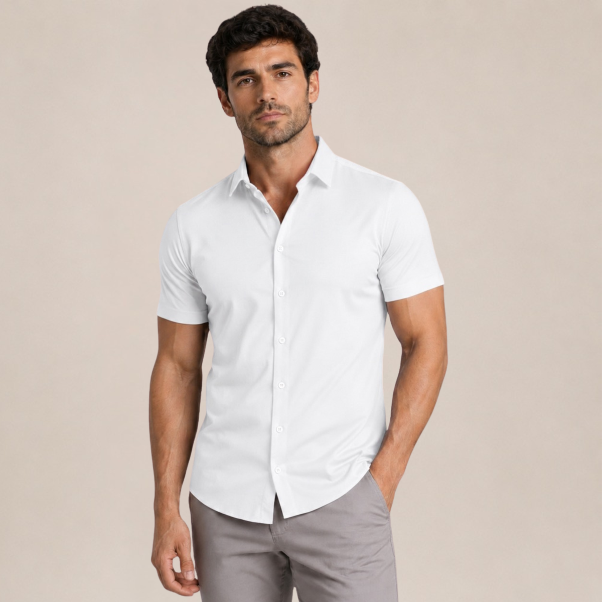 La camisa de cuello abotonado clásico